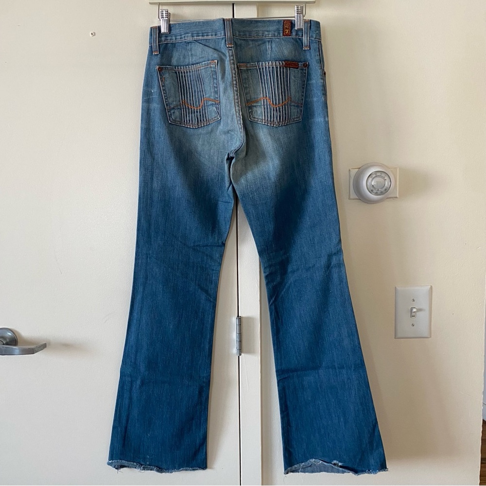 7 For All Mankind Bootcut Jeans Size 26 Y2K Low Rise Flare Made USA